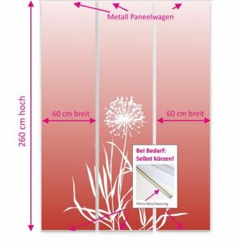 Flächenvorhang Allium 24 pfeffer - 3teiliges Set Flächenvorhang 3er Set, Schiebegardine, Schiebegardinen, blickdicht, Flächenvorhang blickdicht, Schiebevorhang,